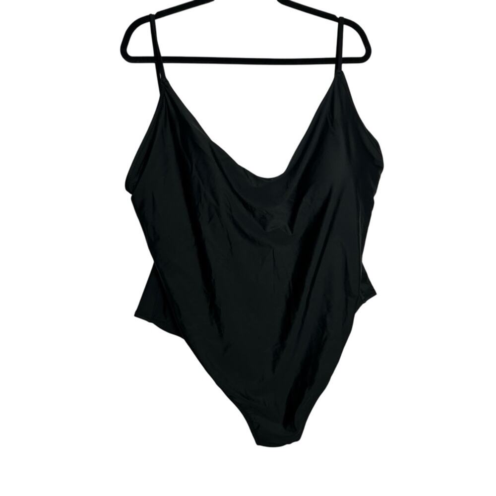 NWT J.Crew Black Scoopneck One Piece Swimsuit Bathing Suit Plus Size 24